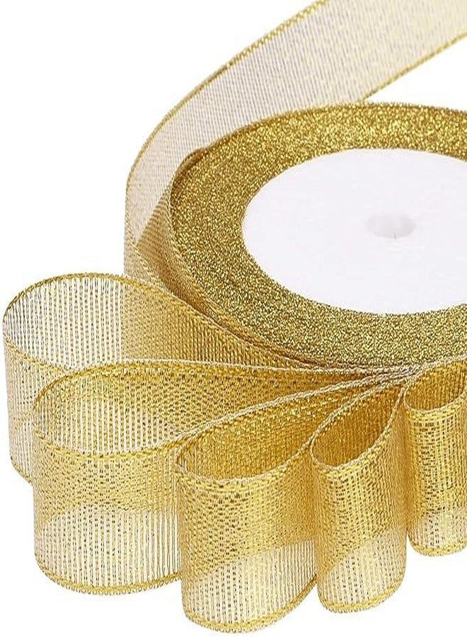 SEJASCOLLECTIONS Metallic Glitter Ribbon Golden and Silvery 4 Roll (L= 100 W= 0.5 inch) Yards for Holiday,christmas Wedding Party Decoration Gift Wrapping (Half Inches) Total Metallic Glitter Ribbon for Gift Wrapping Birthday Holiday Graduation Party Decoration (Golden, Silvery) - Image 4
